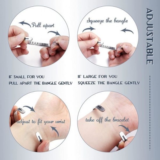 Inspirational Bracelets For Women; Motivational Mantra Bangle; 4MM Friendship Bracelets Personalized Gift With Box Inspirational Bracelets For Women; Motivational Mantra Bangle; 4MM Friendship Bracelets Personalized Gift With Box